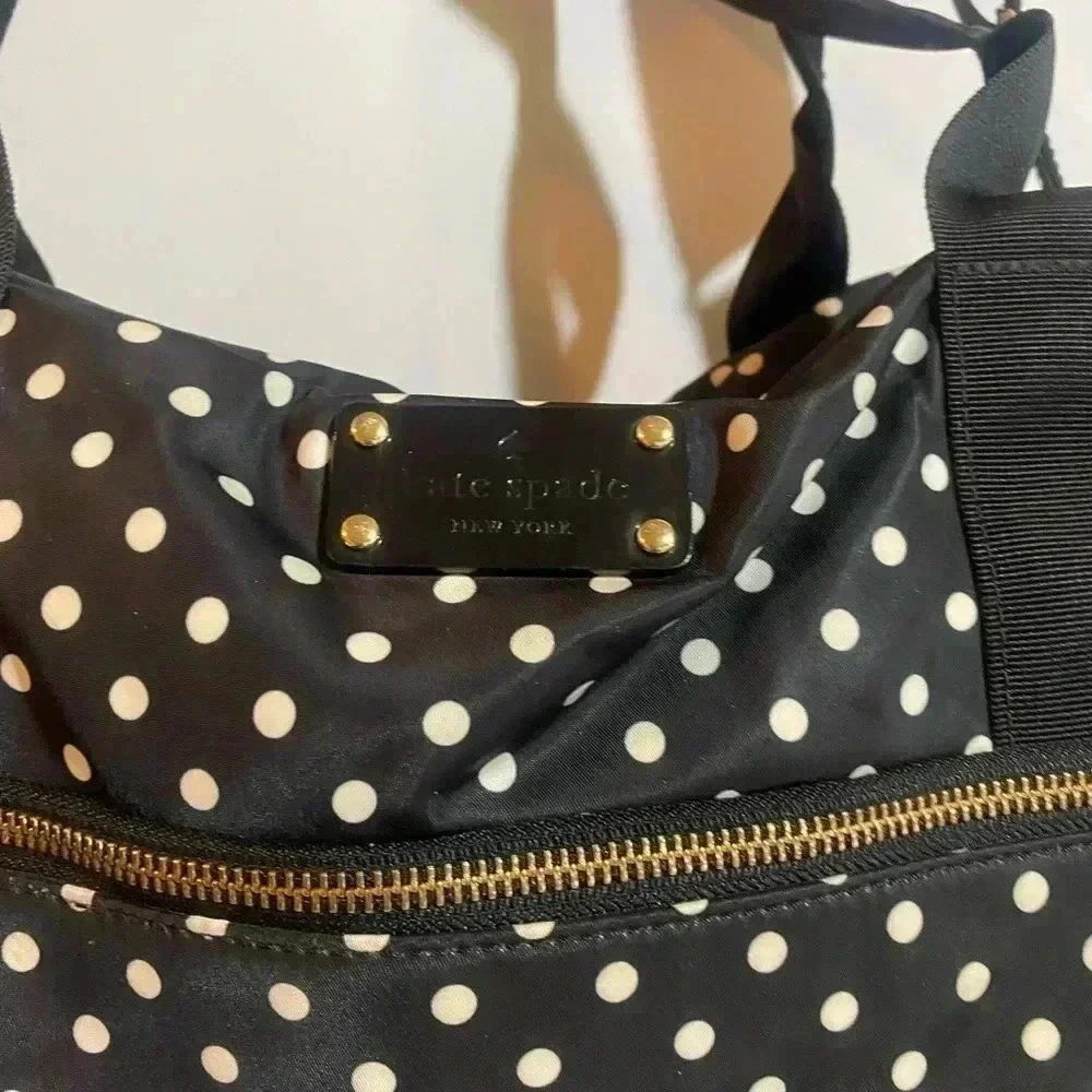 Kate spade polkadot nylon satchel handbag